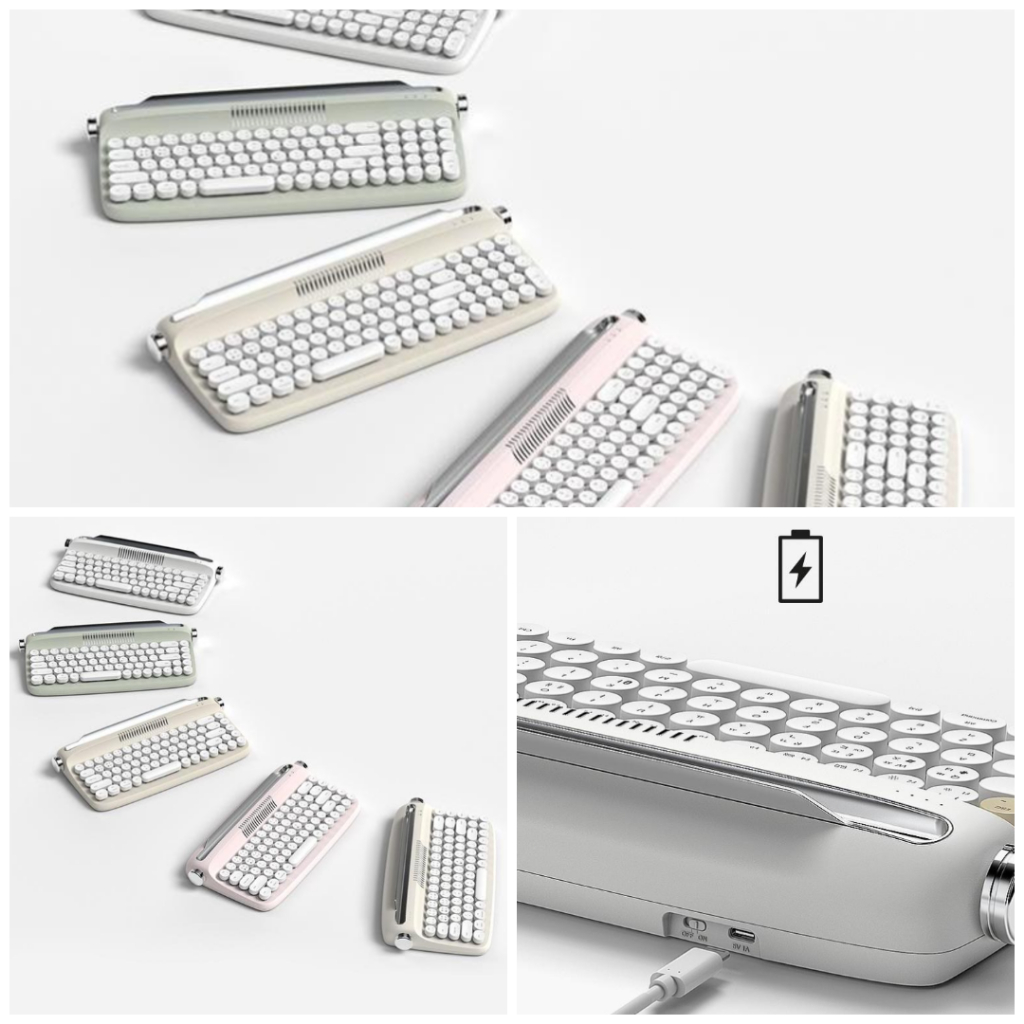 Actto B307 Retro 2 Wireless Charging Keyboard Actto Keyboard B309 Rechargable keyboard 82 keys