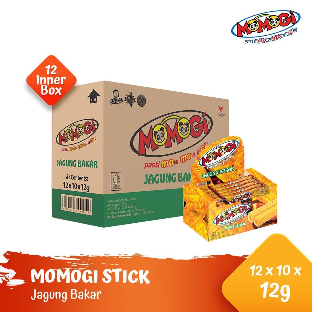 

Momogi Stick Jagung Bakar 5,4gr (1 Karton @ 8 Box) / Momogi Coklat 5,4gr