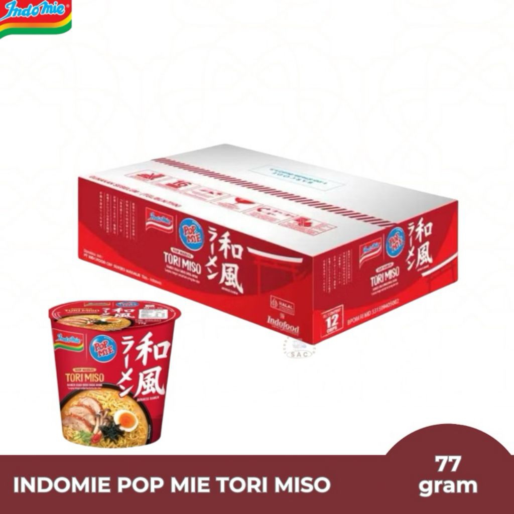 

Indomie Pop Mie Tori Miso Ramen 77 Gr - 1 Ctn isi 12