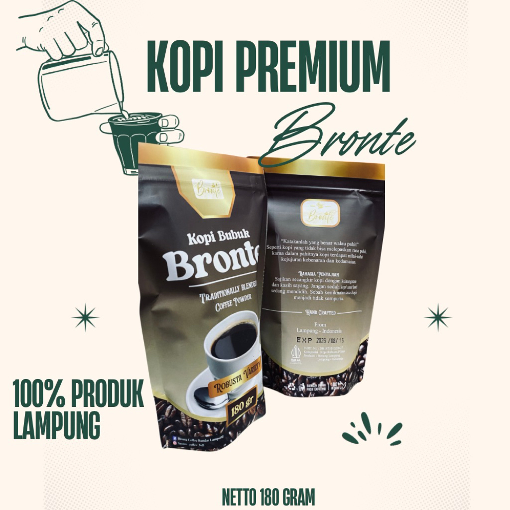 

2 PCS | Kopi Premium Lampung | KOPI BRONTE Kemasan 180gr