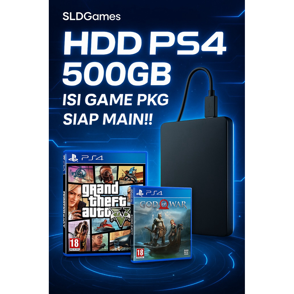Harddisk Eksternal 500GB PS4 - Isi Game PKG Lengkap & Siap Main