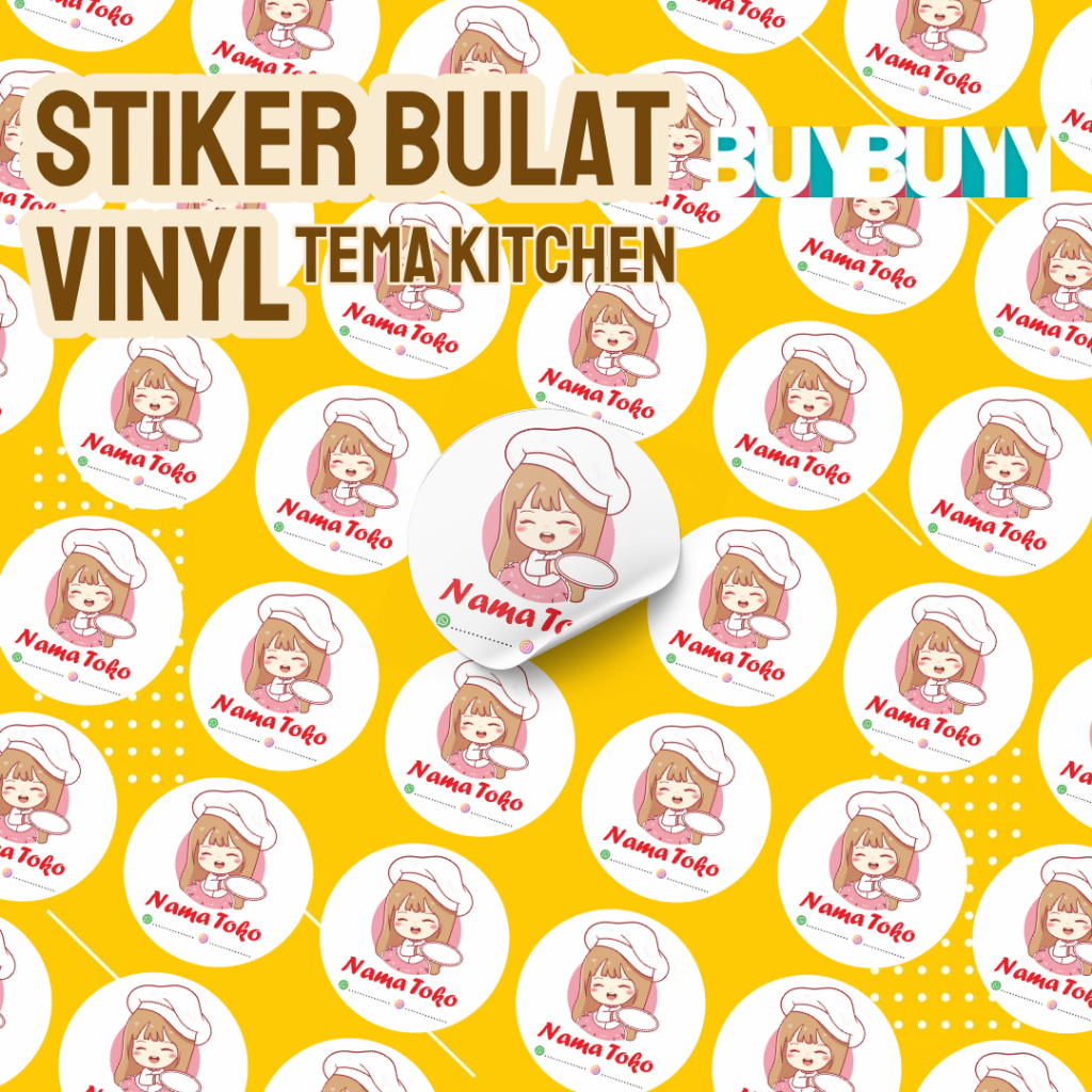 

Cutting stiker Bulat cromo, label kemasan, label makanan, label minuman, label online shop murah