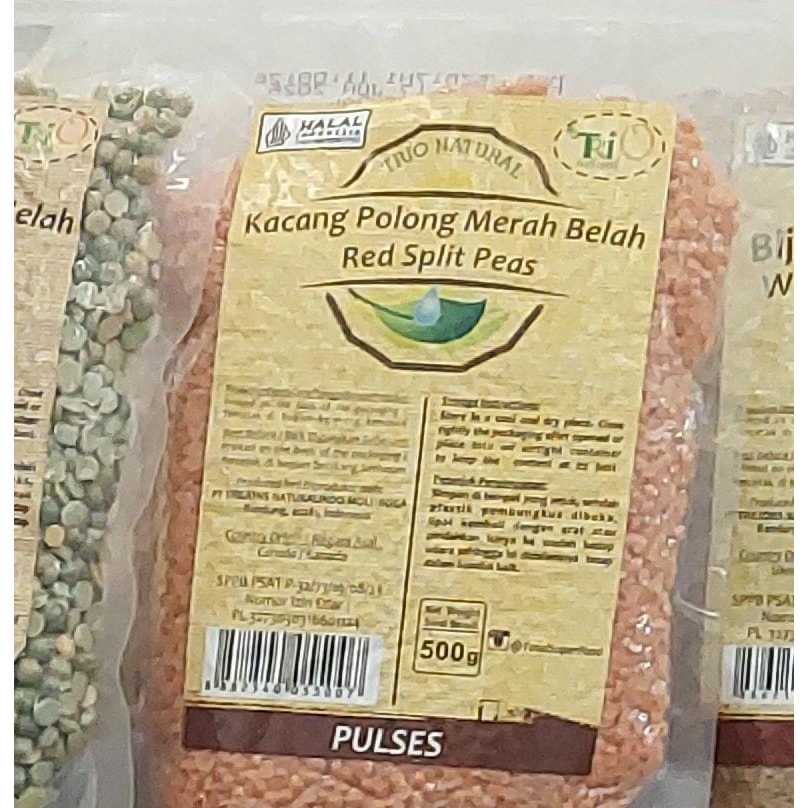 

[oddsolshop] pekanbaru/Trio Natural Red Split Peas 500GR / Kacang Polong Merah Belah