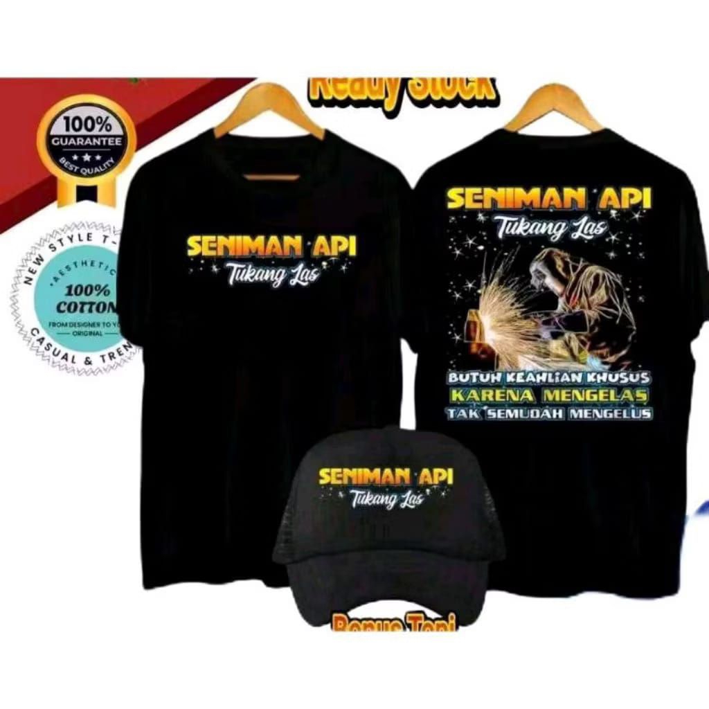 KAOS SENIMAN API TUKANG LAS FREE TOPI// KAOS TUKANG LAS
