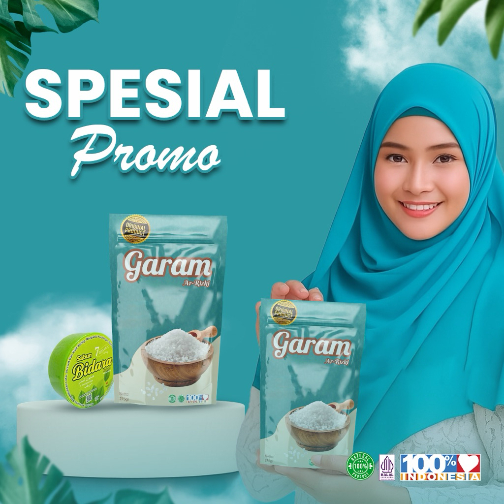 

Garam Terapi Herbal ArRizki 275gr | Garam Mandi Dan Rendaman Kaki | Bonus Sabun