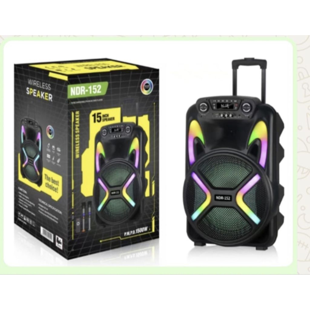 Speaker Portable 15 inch + Microphone kabel NDR-152