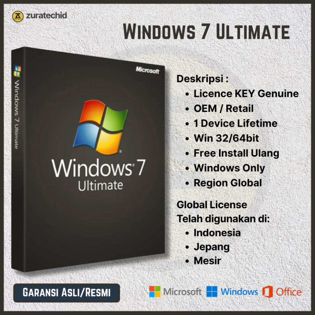 Microsoft Windows 7 Ultimate Original Digital Licence Key Lifetime – OEM Key