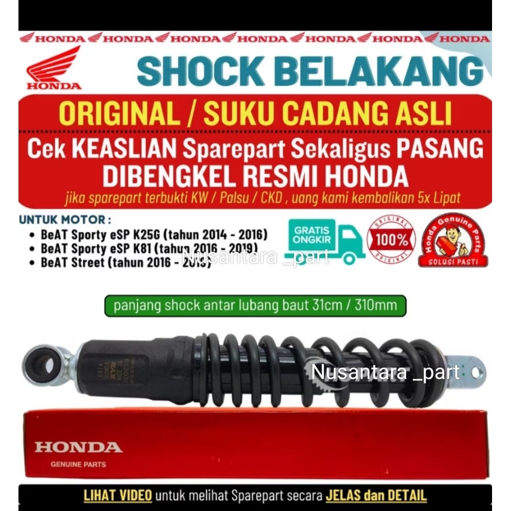 Shock Shockbreaker Belakang Beat 2016 2017 2018 2019 Original Beat Street Beat Fi K81 Original Honda