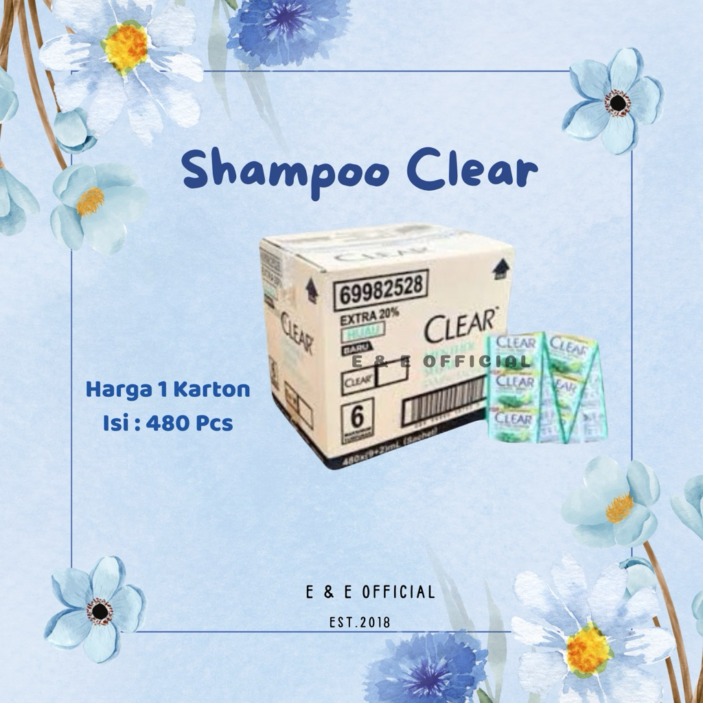 [ 1 KARTON ] SHAMPOO CLEAR SACHET RENCENGAN / SAMPO CLEAR HIJAU MENTHOL / SHAMPOO CLEAR RENCENG