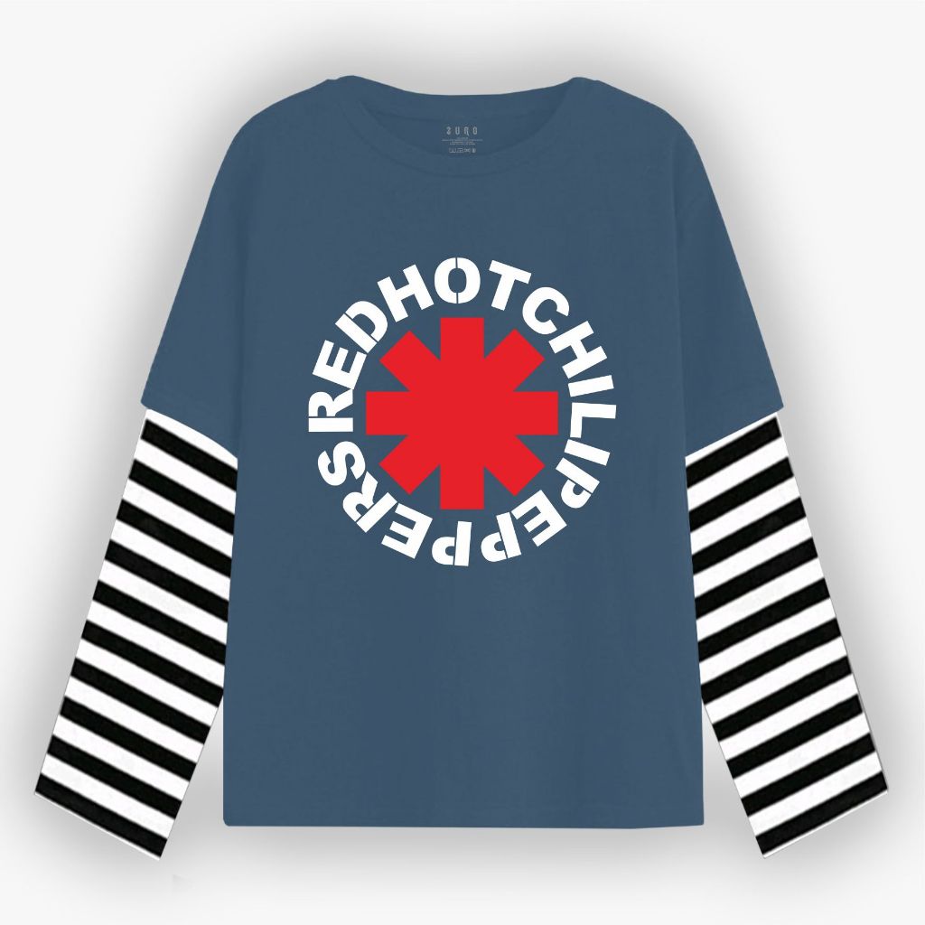 Zuro - T-shirt Double layer Rhcp long sleeve  kaos pria wanita