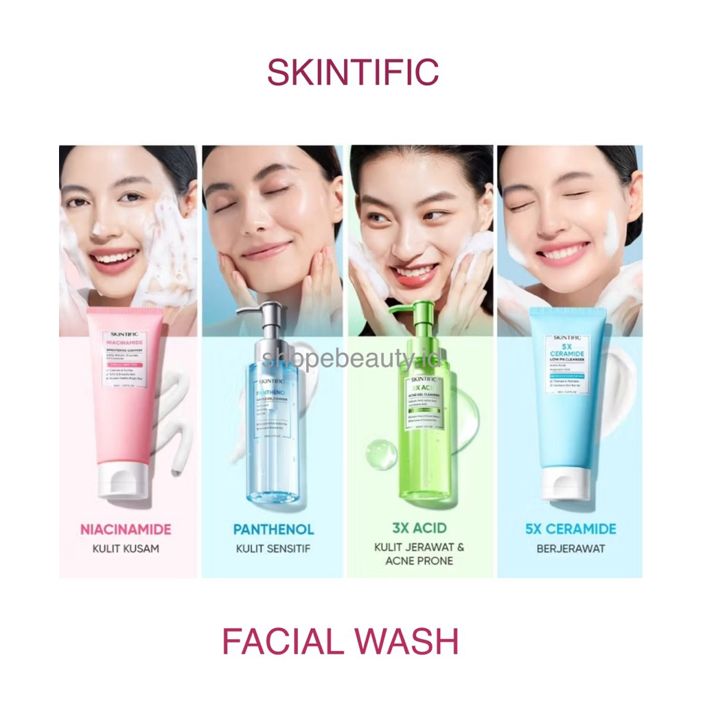 SKINTIFIC Cleanser 5x ceramide / Niacinamide / Panthenol / amino acid // Facial wash skintific