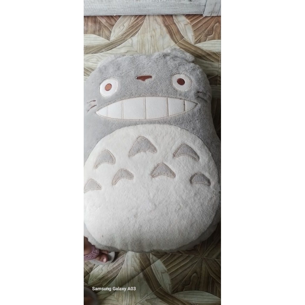 Boneka Bantal totoro bran luar pudar bran di dalam ada.Bantal dalamny butuh mandi teman teman dan ta