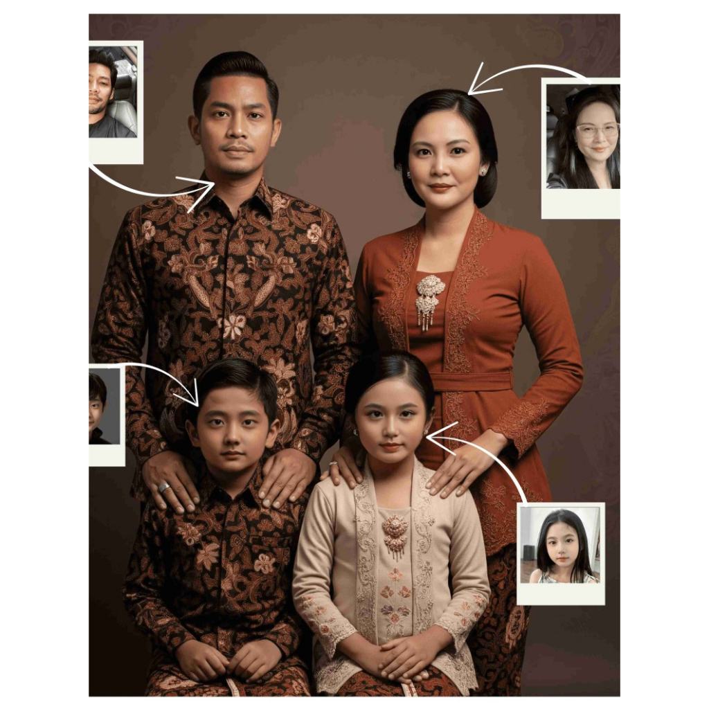 Jasa Edit Foto Keluarga Full AI | Ganti Wajah Jadi Keluarga Harmonis | Siap Cetak & Estetik