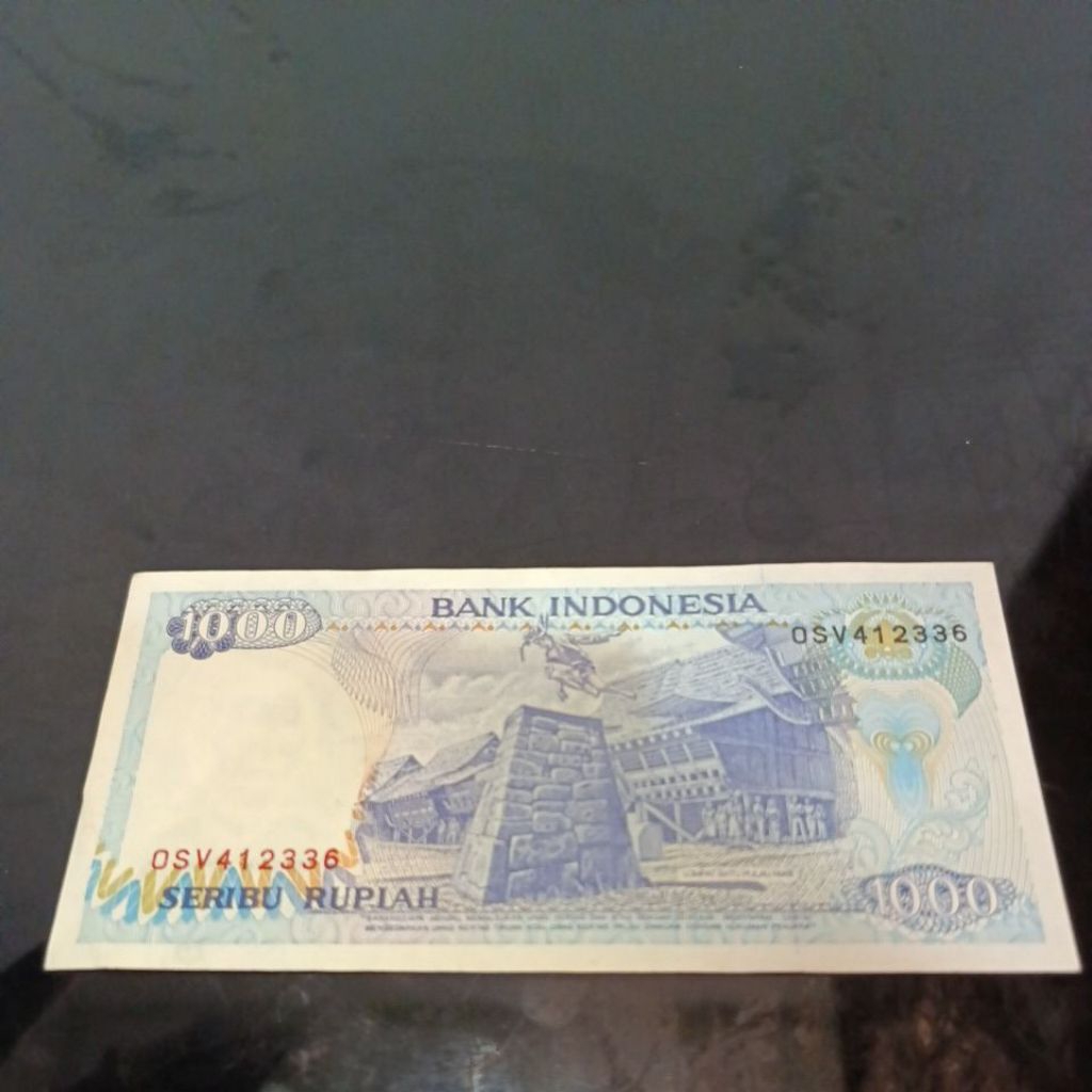 uang kertas kuno 1000 lompat batu kondisi baru