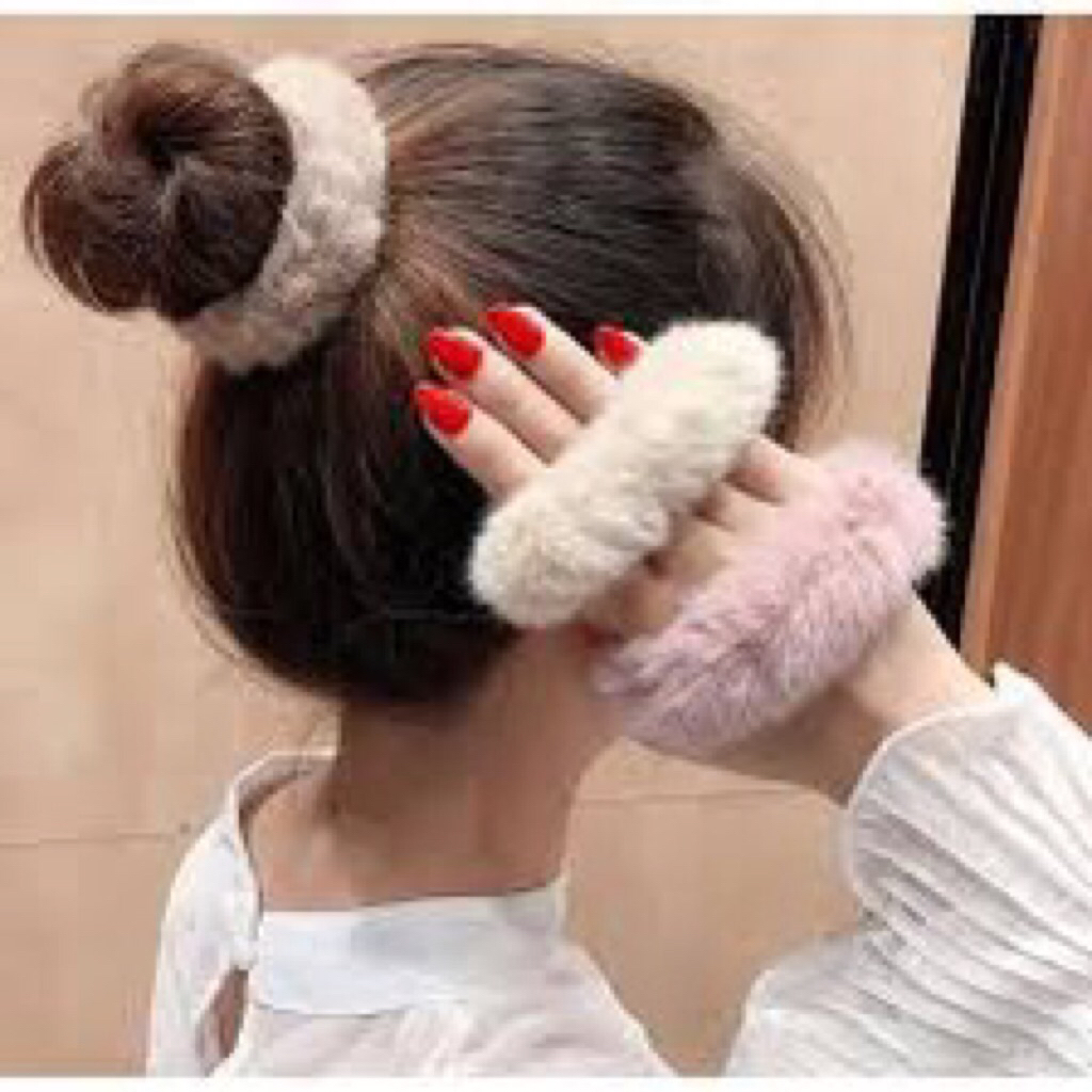 Skranci/Cemol/Kuciran Ikat Rambut Jumbo Kanvas Bludru