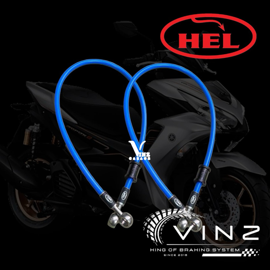 Selang Rem Hel Aerox Old ABS / Aerox New Connected Biru // Selang Rem Hel Biru Aerox Old ABS Aerox N