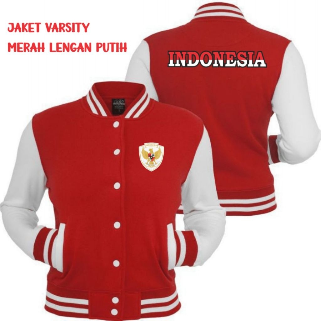timnas jaket merah putih terbaru lengan putih dada merah