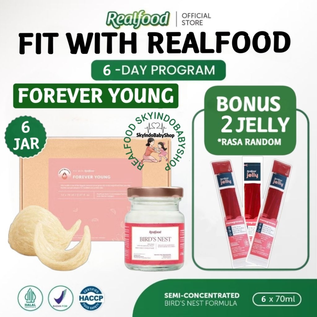 

Realfood Forever Young Kolagen Trial 6 Botol Bonus Jelly ( Minuman Sarang Burung Walet ) RSIBS