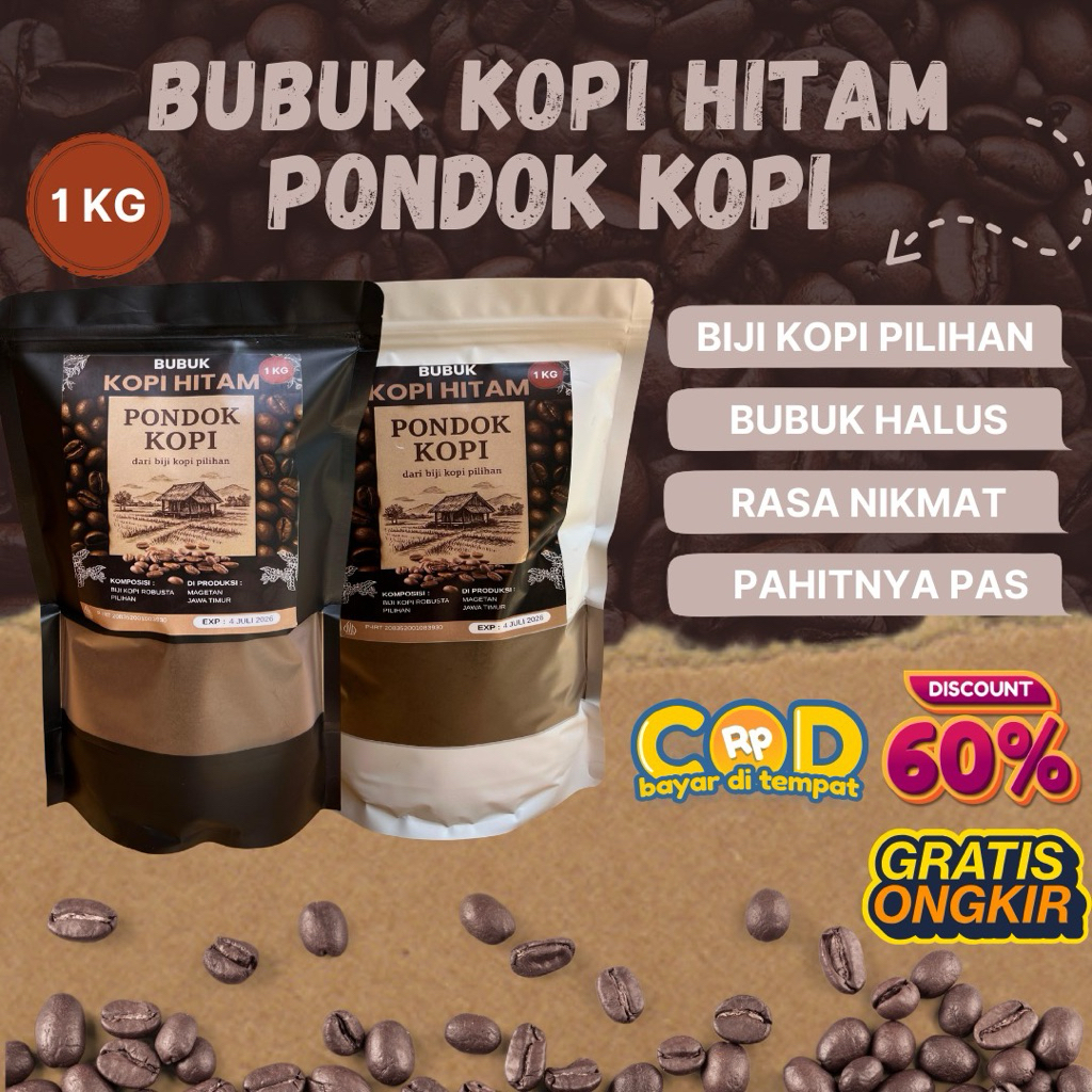 

kopi hitam bubuk 1 kg pondok kopi