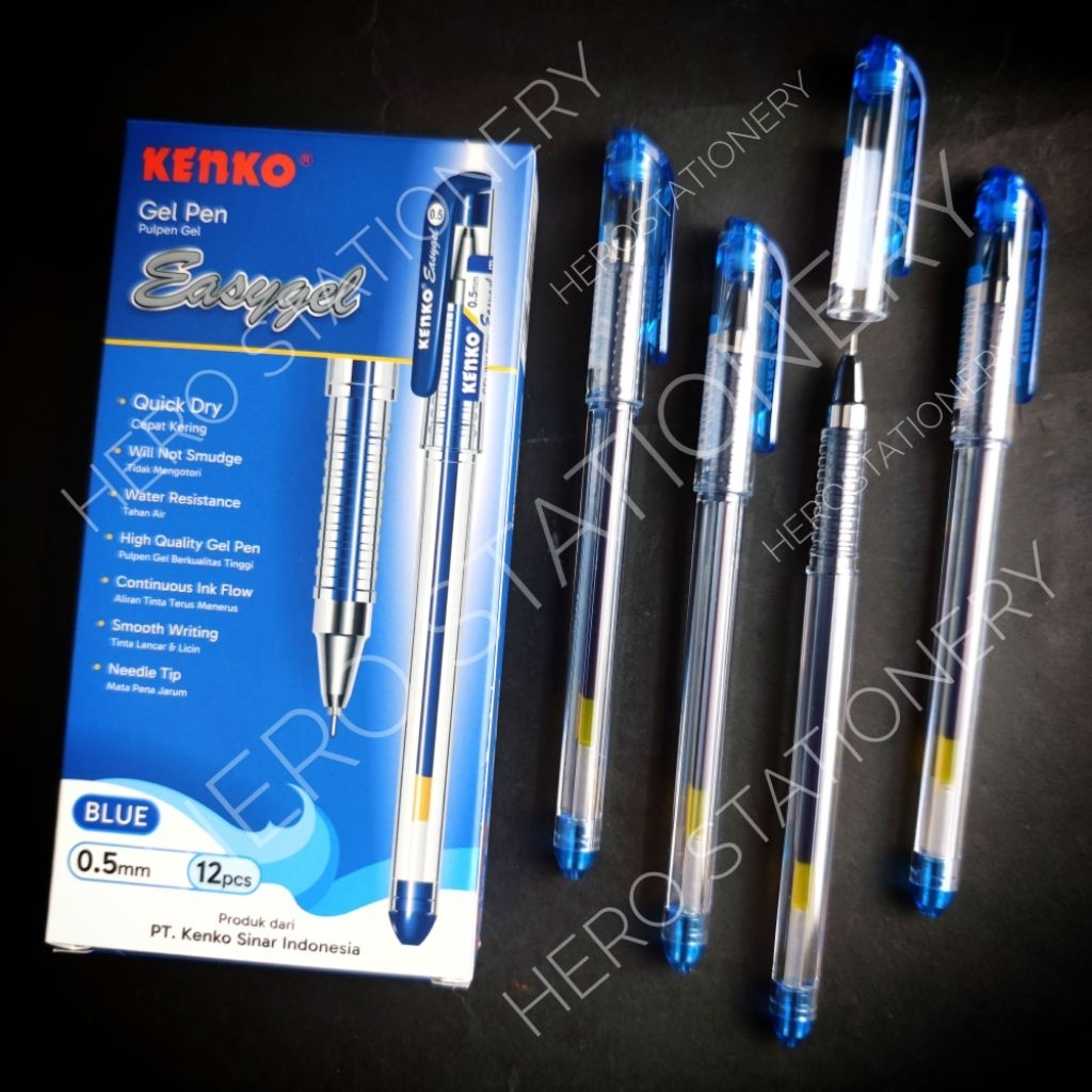 

Pena easy gel kenko 0,5 mm tinta biru . 12 unit