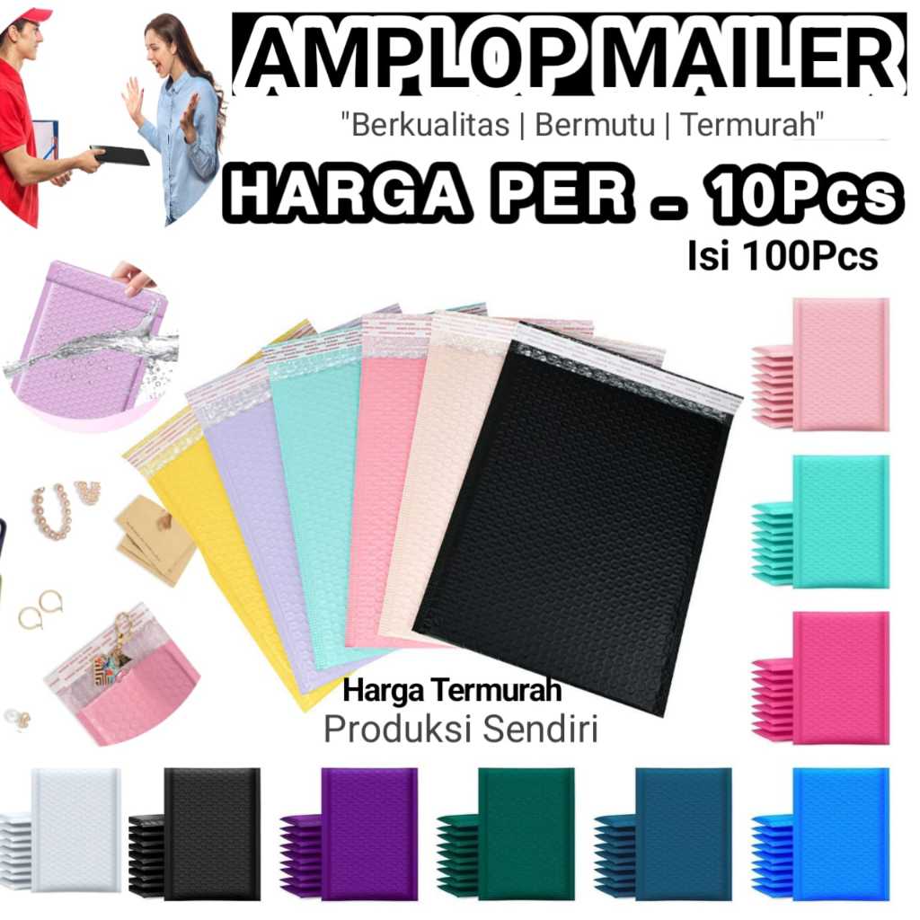 

Bubble Mailer Warna 10pcs – Amplop Packing Hitam Putih Pink Ungu - Packing Online Shop Tahan Banting