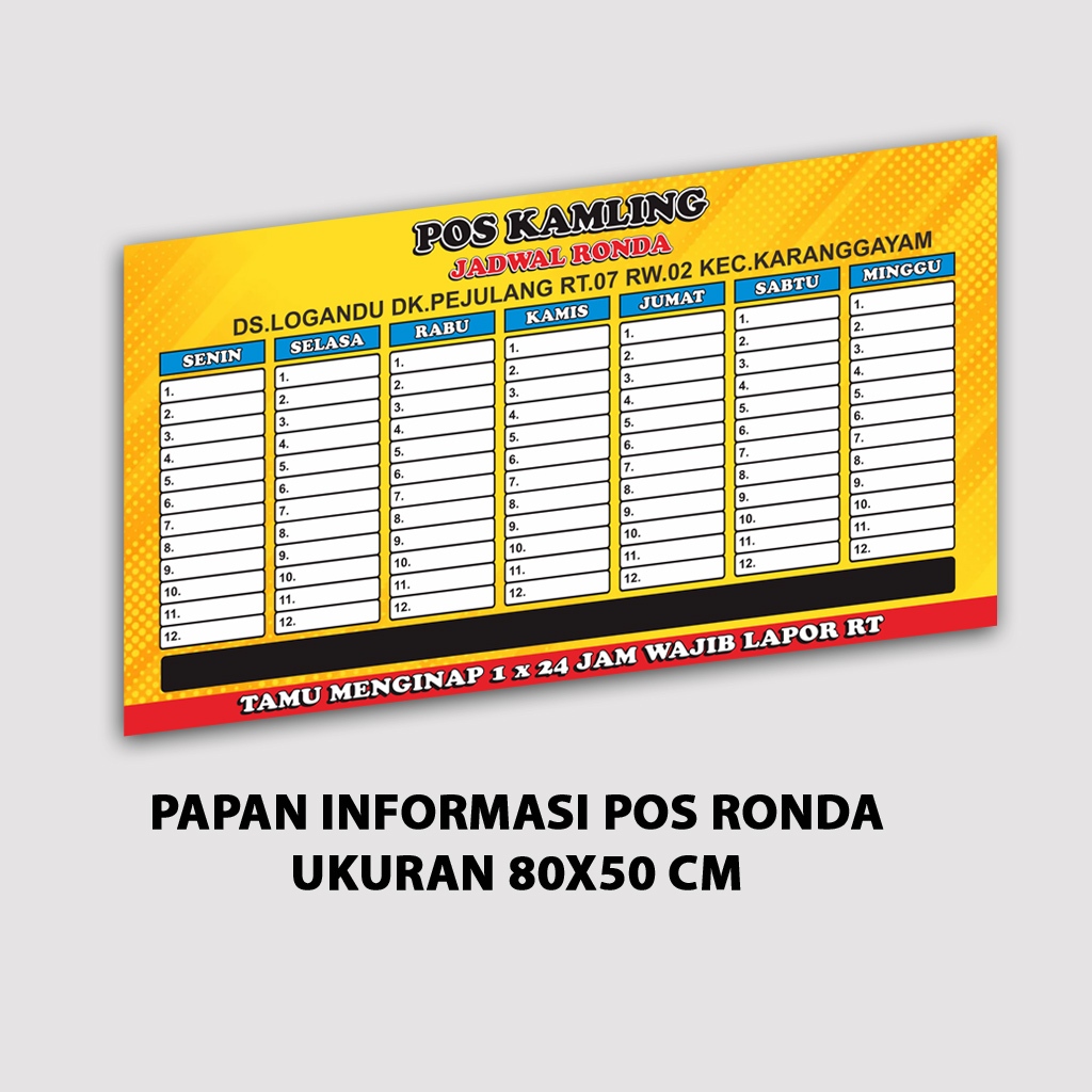 

Papan informasi pos ronda