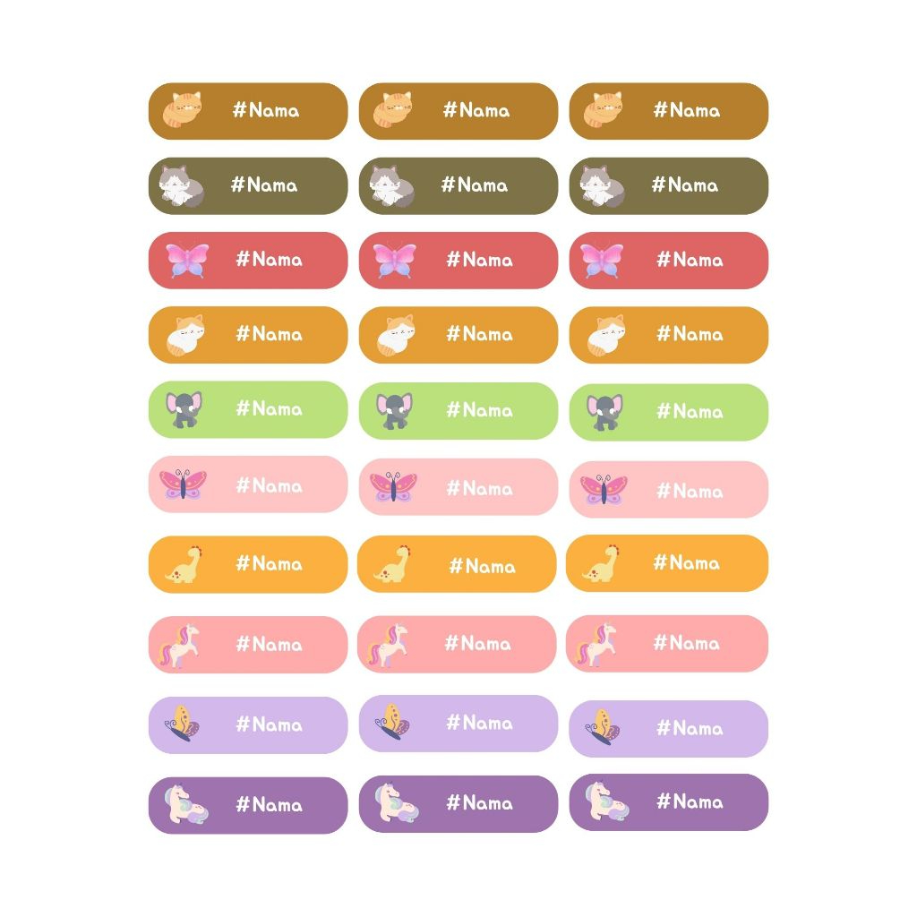 

stiker nama pensil & bolpoin