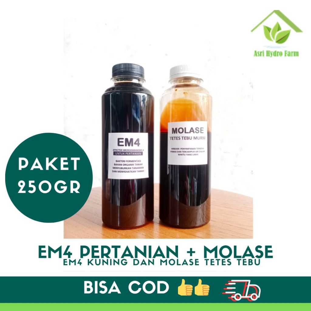 PAKET 250ML EM4 PERTANIAN + 250GRAM MOLASE paket em4 pertanian molase
