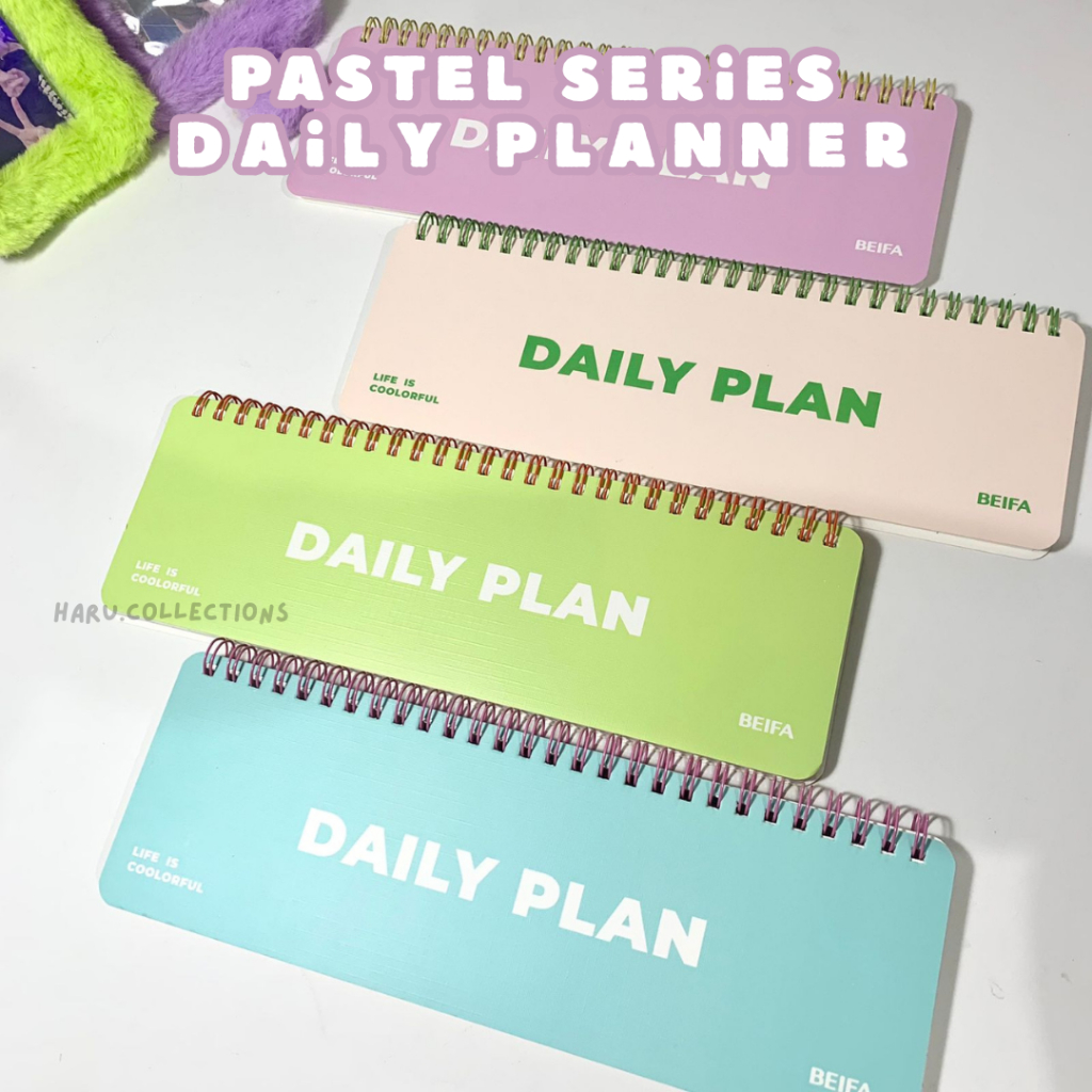 

[HARU] 25x8cm Pastel Series Daily Planner Buku Catatan Harian Estetik Lembar Kertas Agenda Jadwal Produktivitas