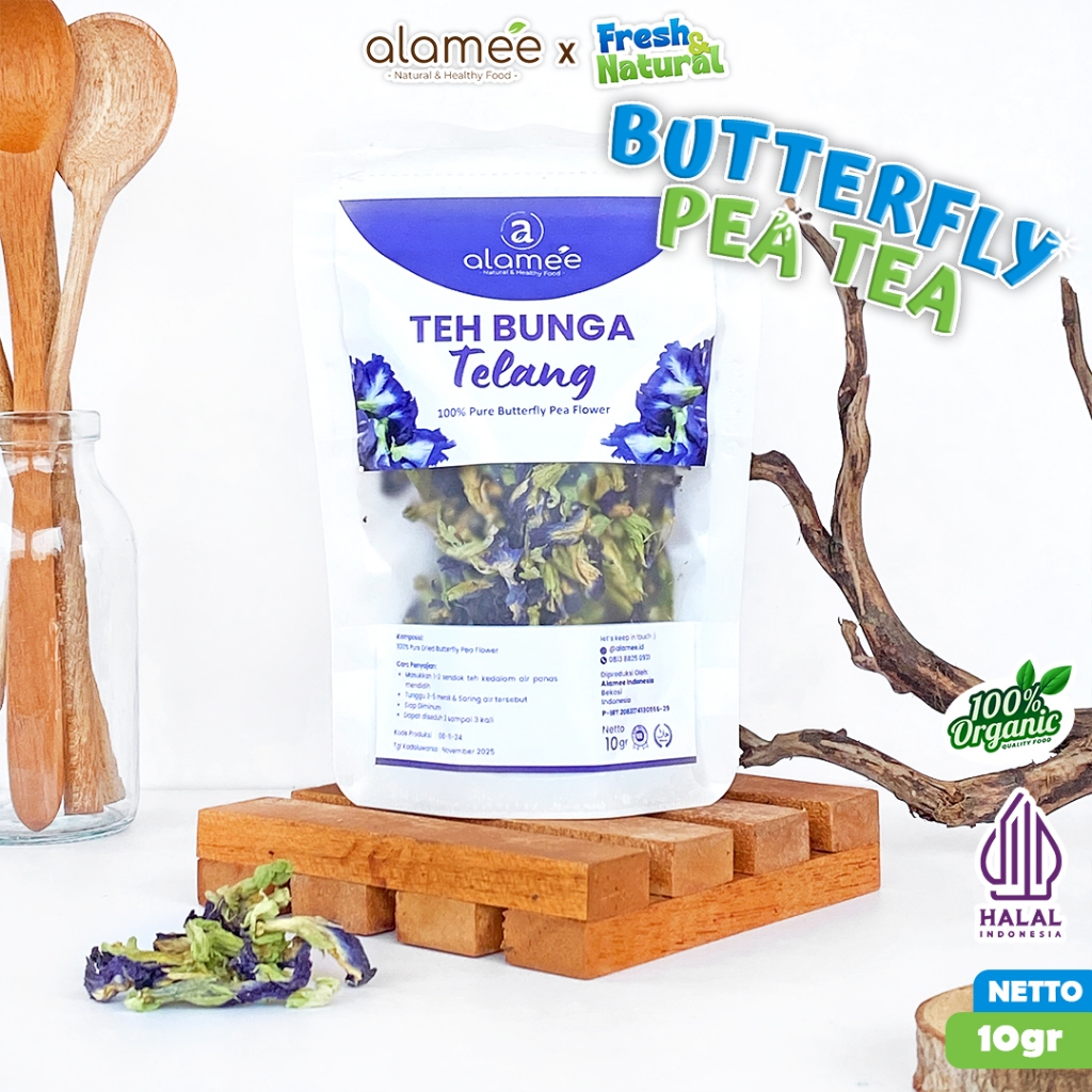 

Teh Bunga Telang Kering Butterfly Pea Tea Herbal Organik Alami 10 Gr fresh and natural