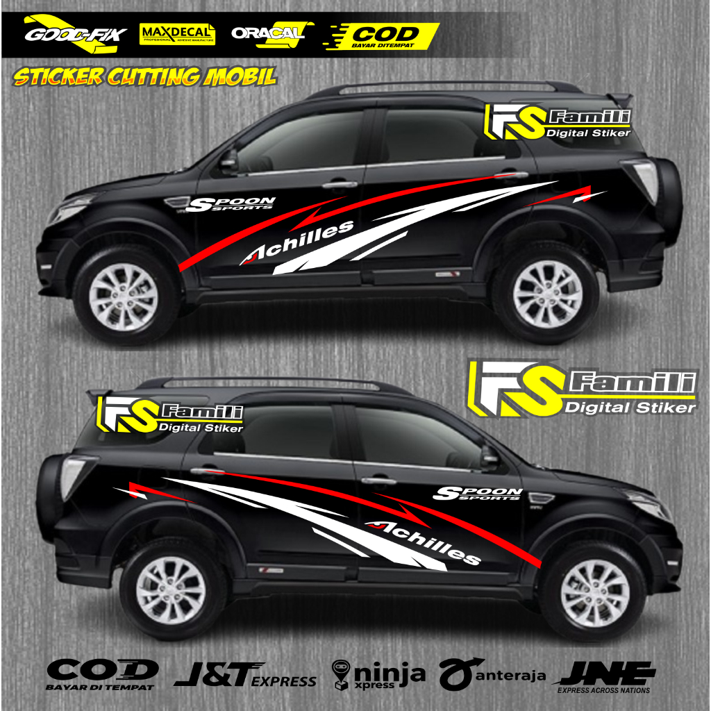 Stiker Striping Mobil RUSH Stiker Cutting RUSH Stiker Mobil TOYOTA Terbaru