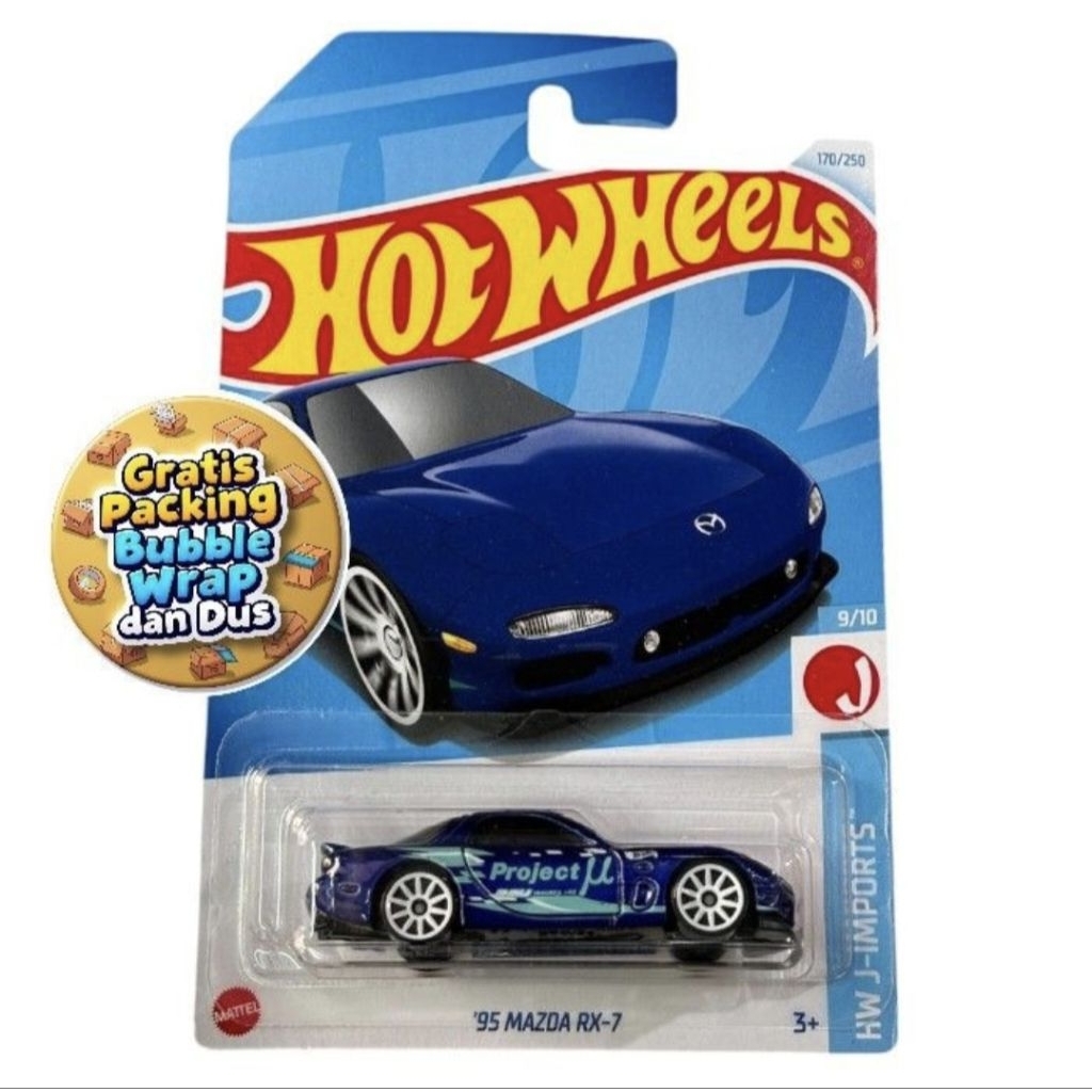 HOTWHEELS '95 MAZDA RX-7 PUTIH/BIRU PROJECT