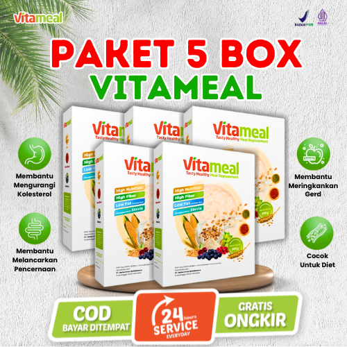 

[ AMPUH ] Vitameal Paket 5 Box – Sereal Multigrain Sehat Turunkan Gula Darah & Cegah Diabetes Menahun VITAMIL FATBURN