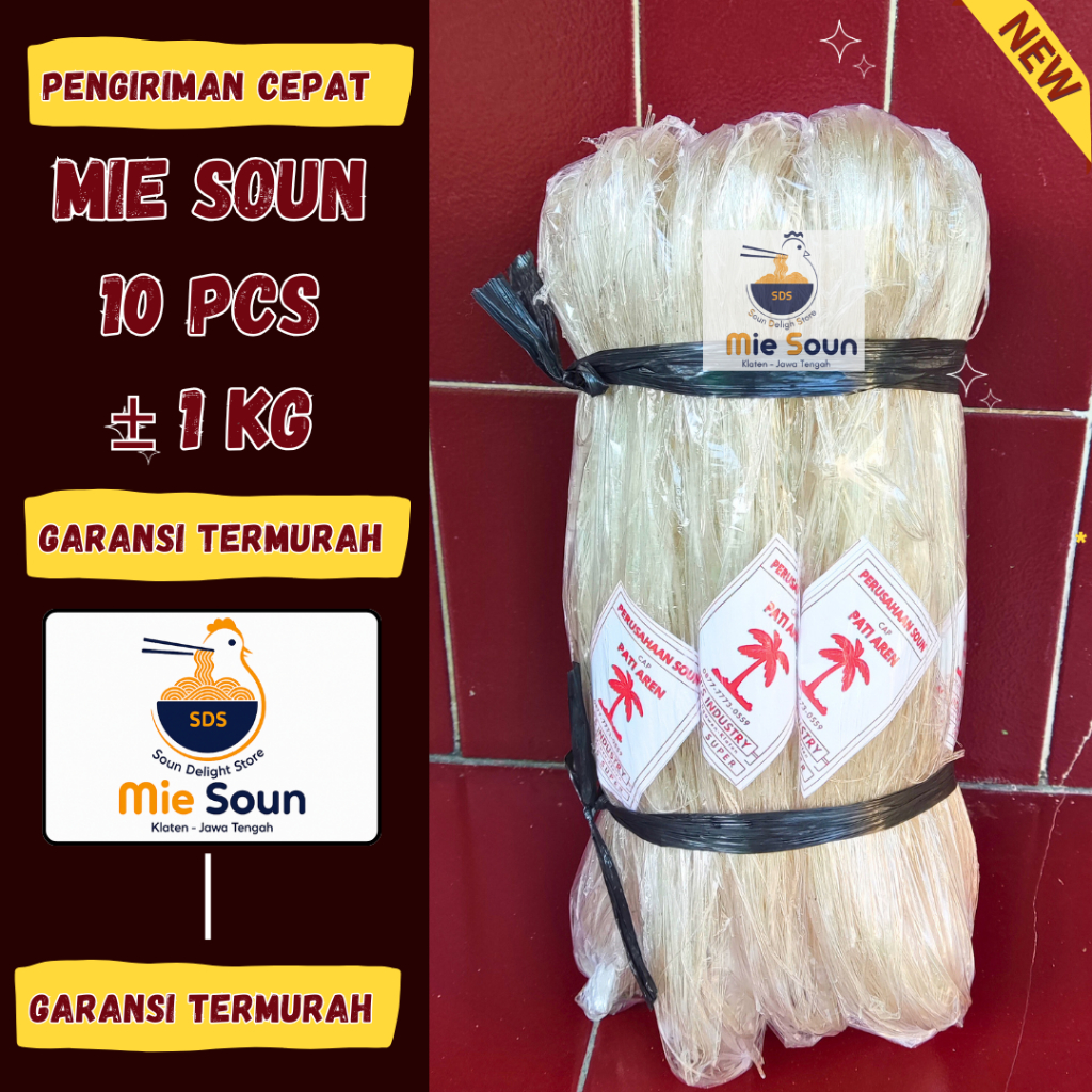 

soun Pati aren khas Klaten sohun pilihan putih kenyal bersih 10 pcs berat ±1kg {TERMURAH}
