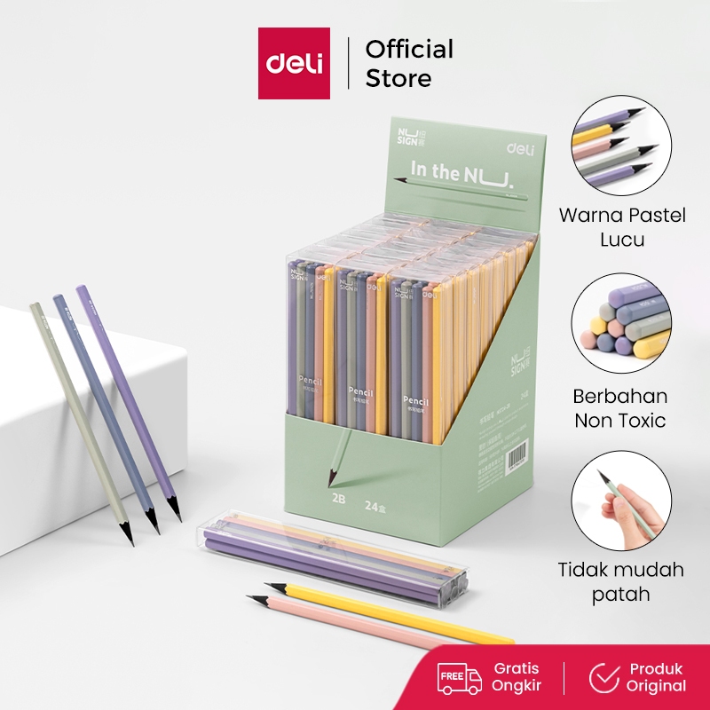 

Nusign Graphite Pencil / Pensil 2B Warna Lucu Non Toxic NS724