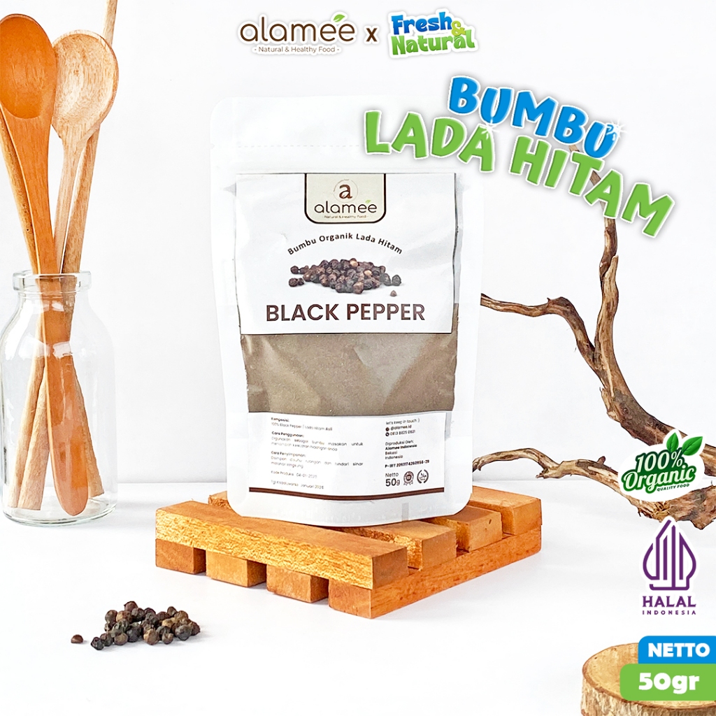 

ALAMEE Blackpepper Powder Lada Hitam Bubuk Black Pepper Bumbu Dapur Instan 50g fresh and natural