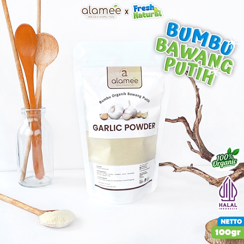 

Bawang Putih Bubuk Garlic Seasoning Powder Bumbu Masak Dapur Organik Murni 100g fresh and natural
