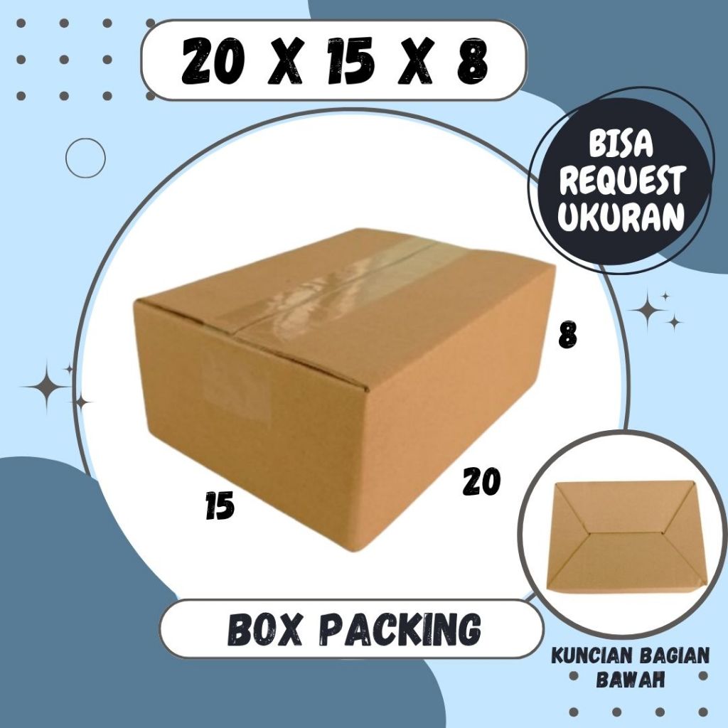 Kardus 20x15x8 Box A0 Packing Karton Dus Kotak Kemasan kosmetik Souvenir Jamu Obat Madu Kardus Balap