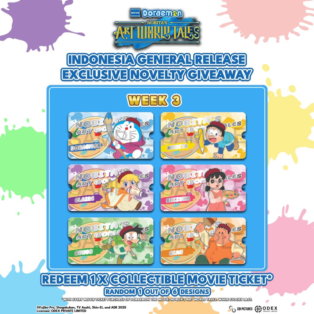 Collectible Movie Ticket Doraemon the Movie Nobita's Art World Tales Official Odex CGV CBI Pictures