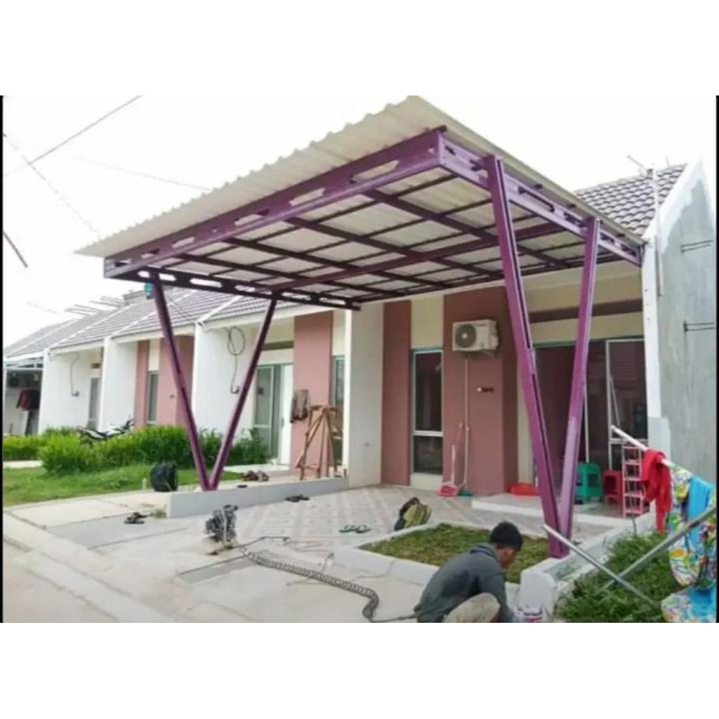 kanopi baja ringan dan besi hollow surabaya
