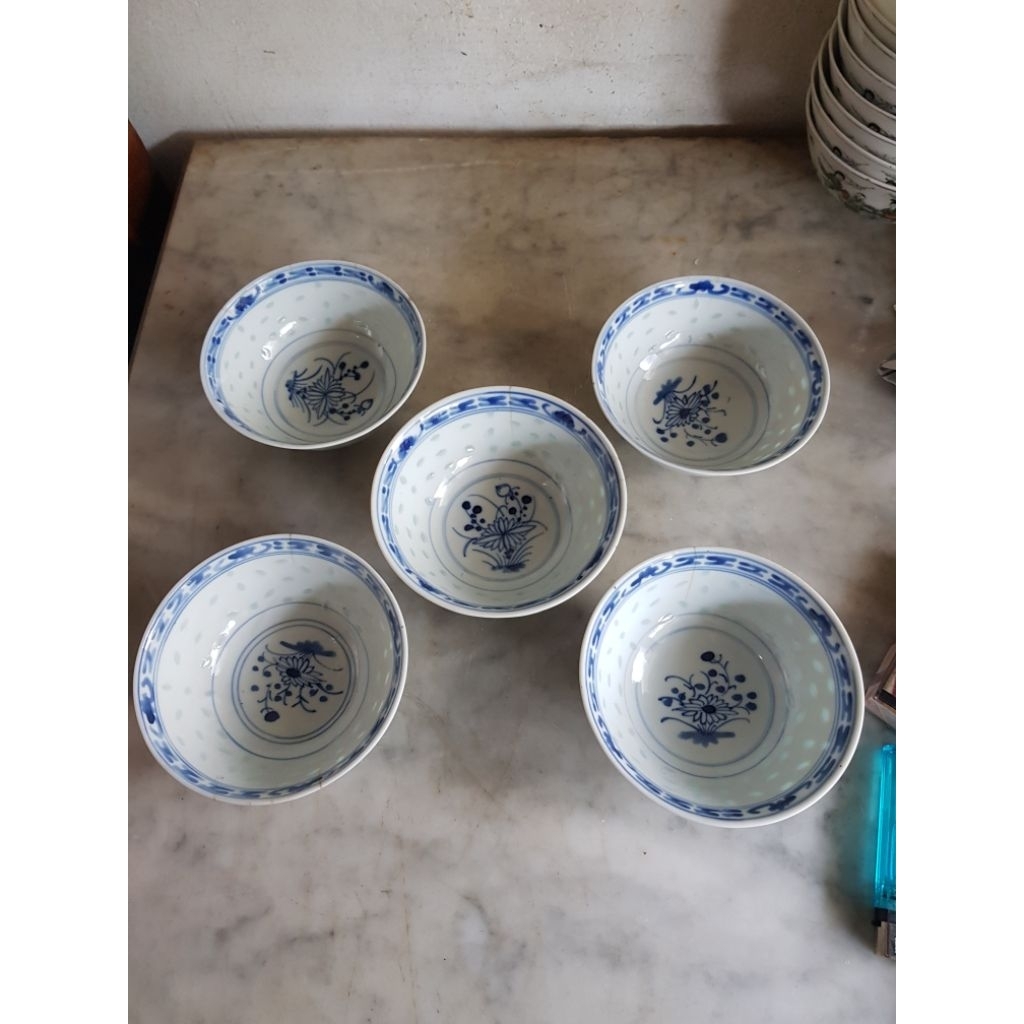 mangkok biji timun antik barang tua