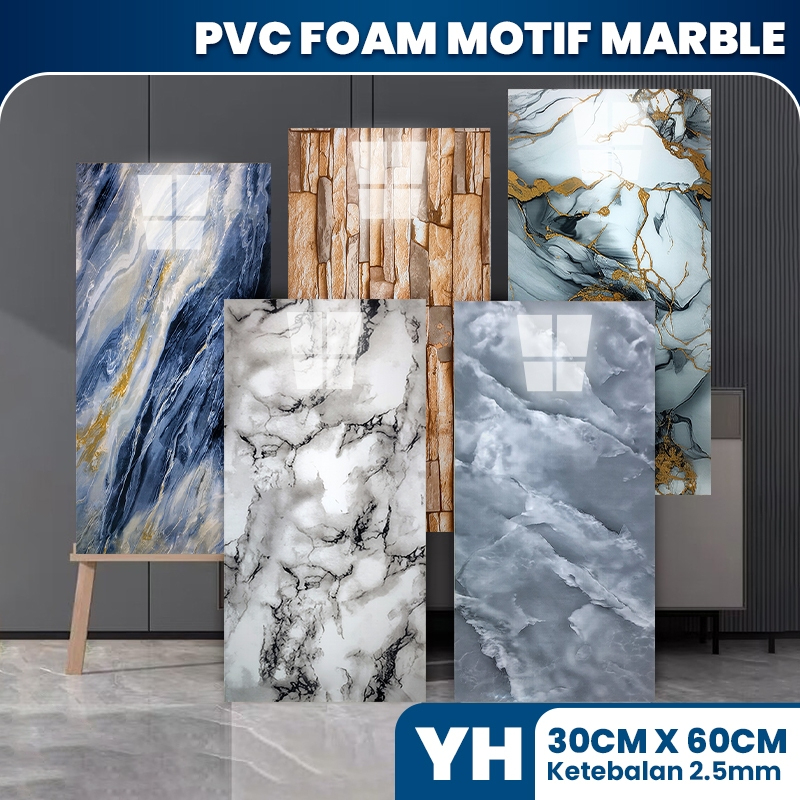 Wallpaper Dinding Motif Vinyl Foam Marmer Sticker Dekorasi Wallpaper Waterproof [PAKET 10 LEMBAR]