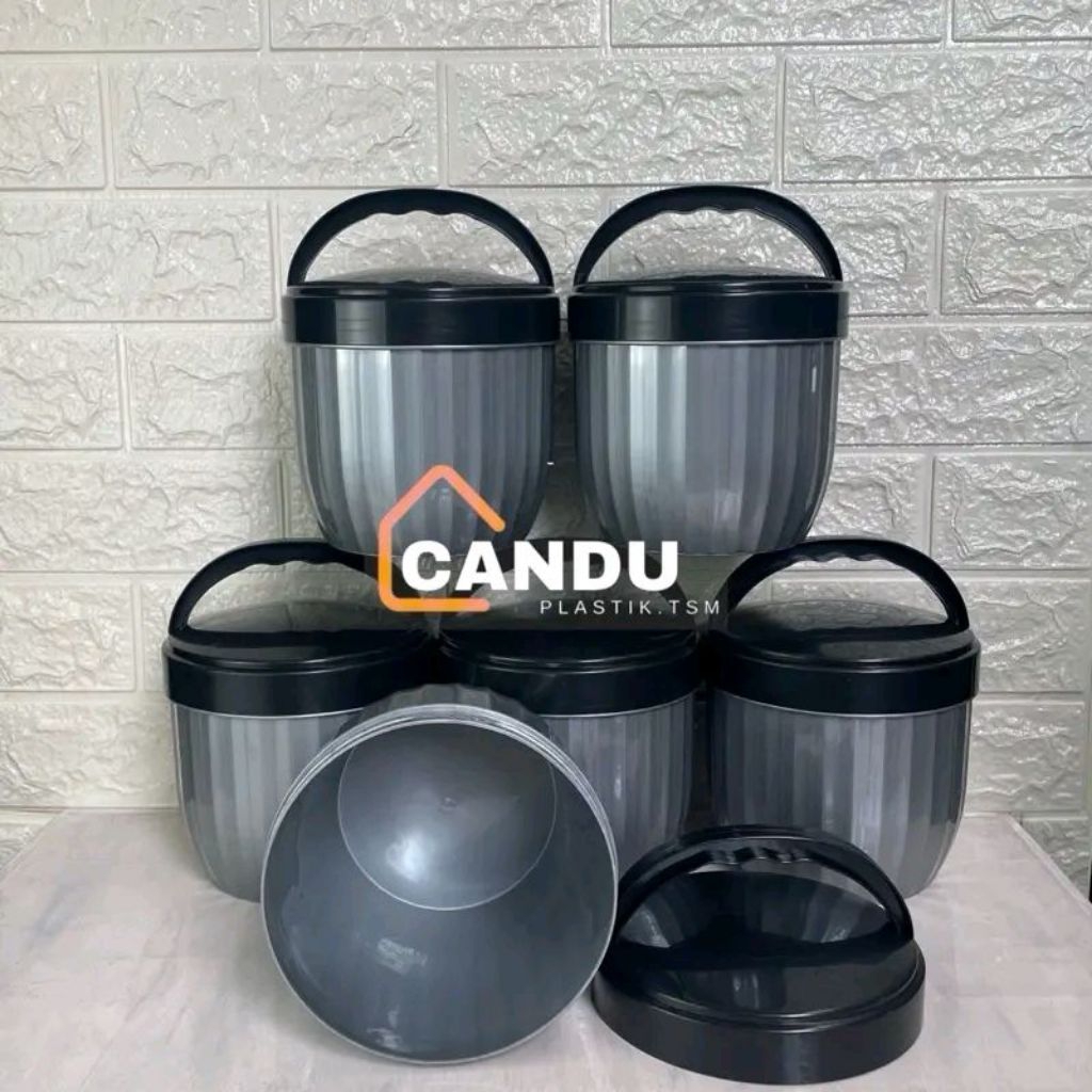 (4pcs)Termos Nasi Mini warna Silver / Rantang Plastik Samyang Susan Tanpa sekat / Wadah Bekal Makan 
