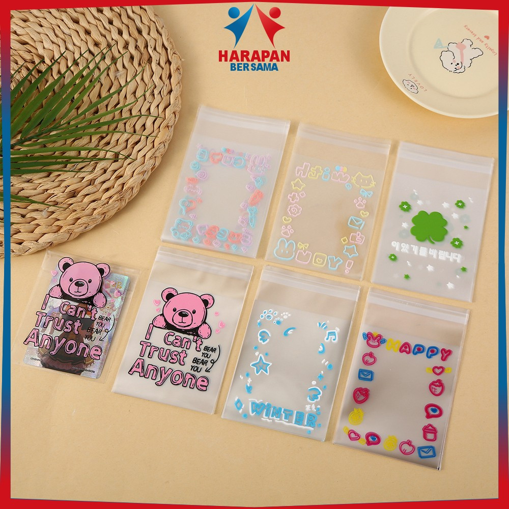 

Plastik Packing Bening 50PCS Sleeve Cover Kartu Kpop Motif Corak Warna Warni / Plastik Bungkus Photocard Hadiah Bingkisan Harapan Bersama C1365