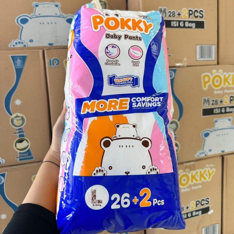 Pokky Pampers NEW JUMBO PACK  M, L, XL, XXL Lebih Lembut