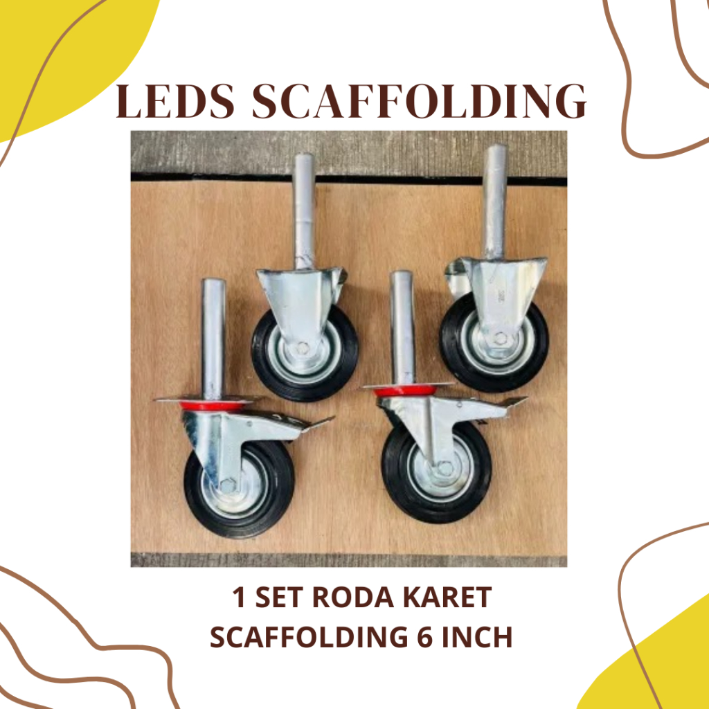 (SEWA) 1 SET RODA KARET SCAFFOLDING 6 INCH