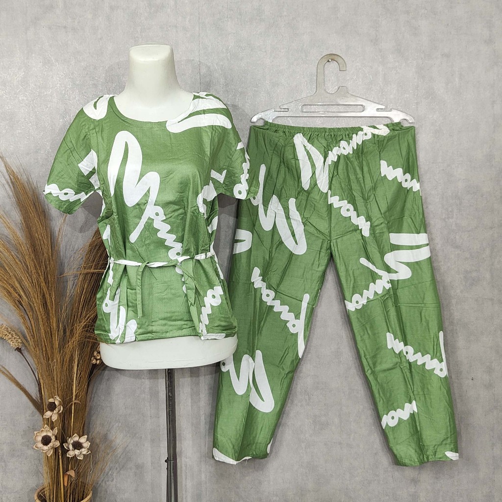 SETELAN CELANA PANJANG ETNIK  / BABYDOLL BALI / BAJU TIDUR (pilih motif)