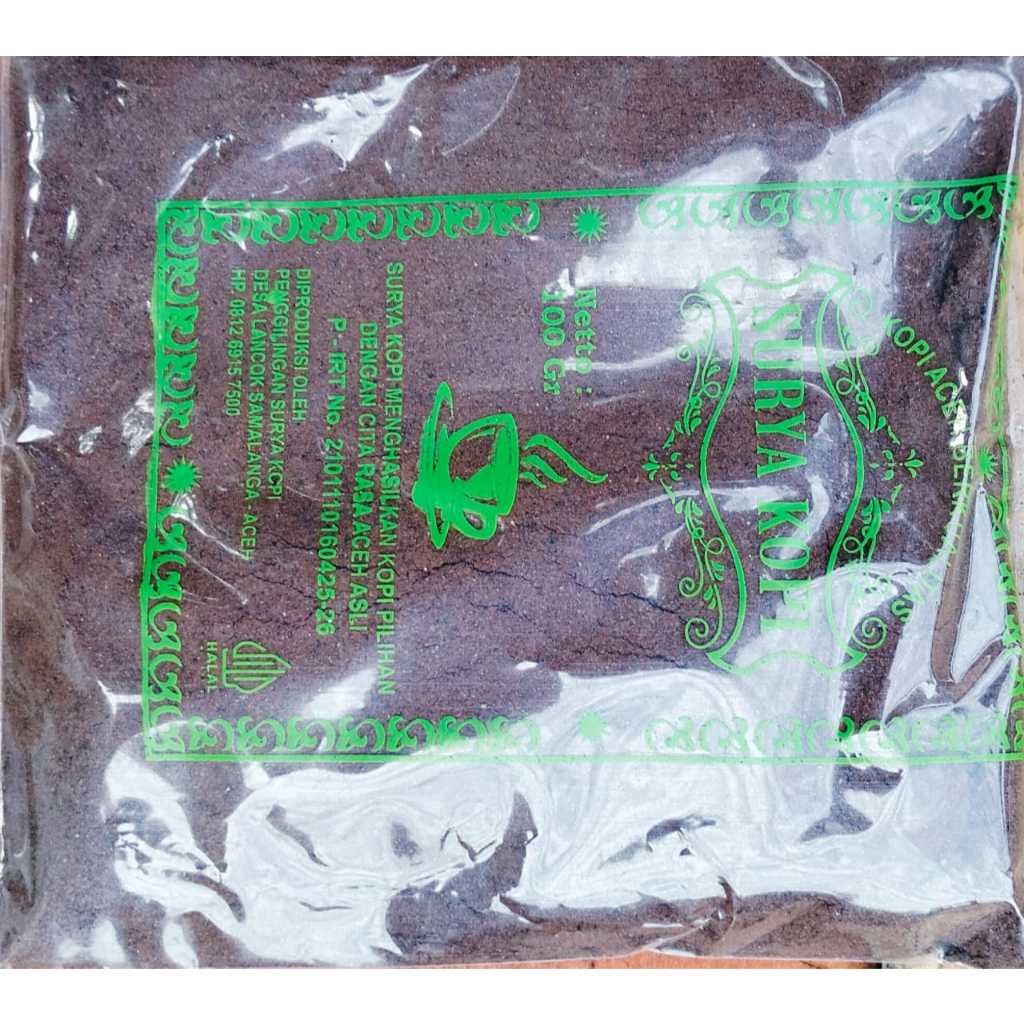 

Kopi Bubuk Khas Aceh Merk Surya 100 gram Kopi Murni