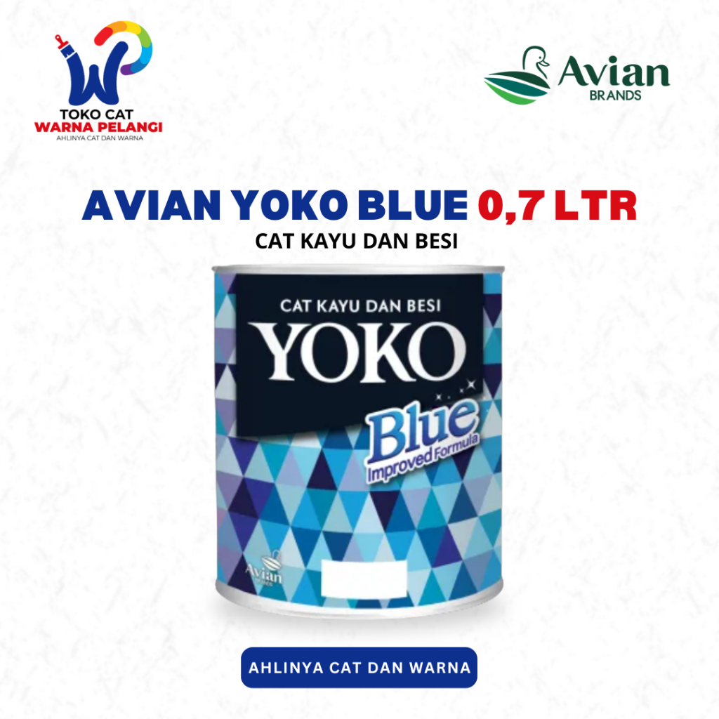 AVIAN Yoko Blue Cat Kayu dan Besi Ekonomis 1 Ltr | Cat Kayu dan Besi Berkualitas Harga Terjangkau