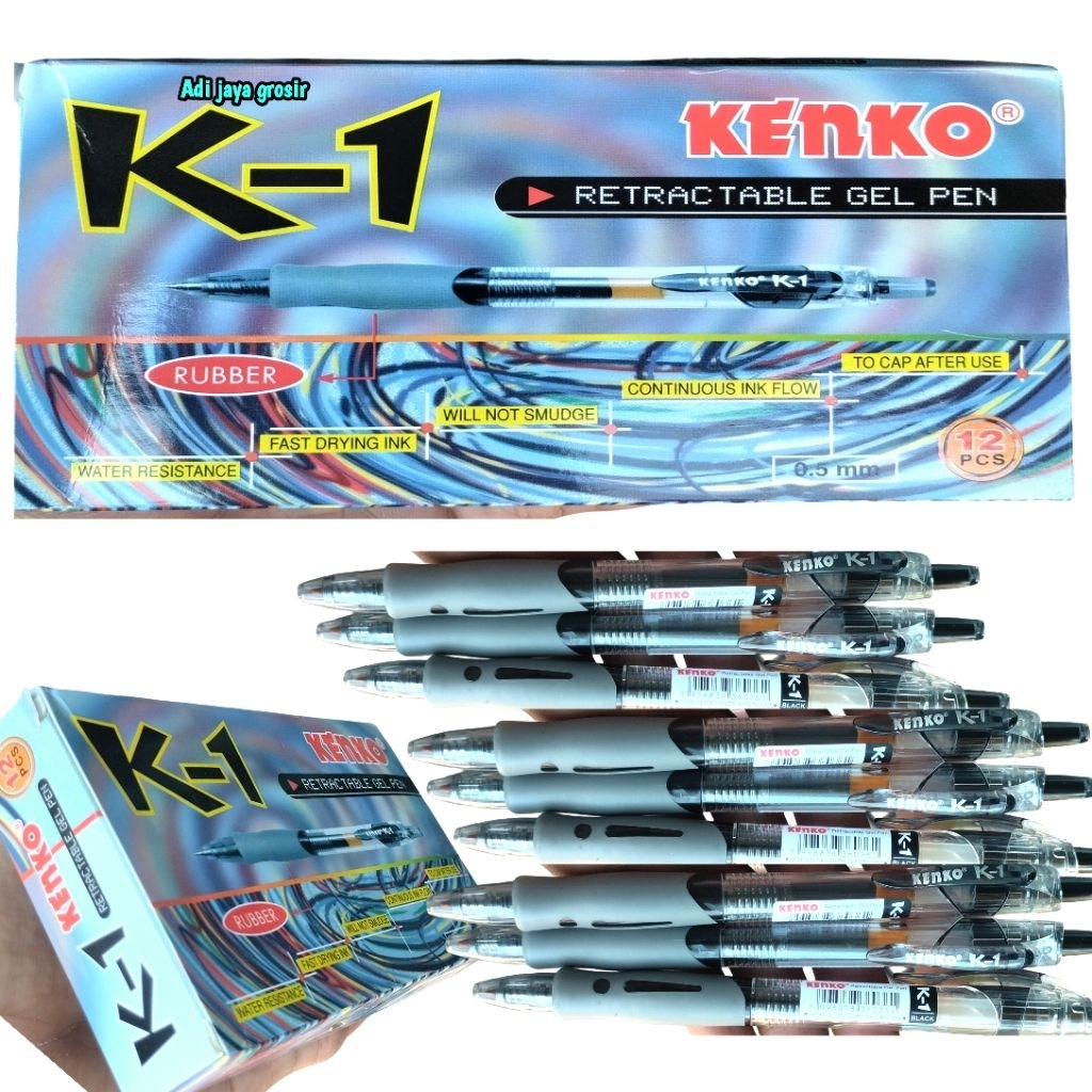 

pulpen gel merek KENKO K1 1 PACK ISI 12 PCS